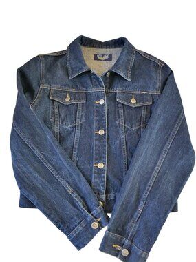 Vintage Angels Jeanswear Denim Jacket Dark Wash Y2K Closet Staple Indie Layering